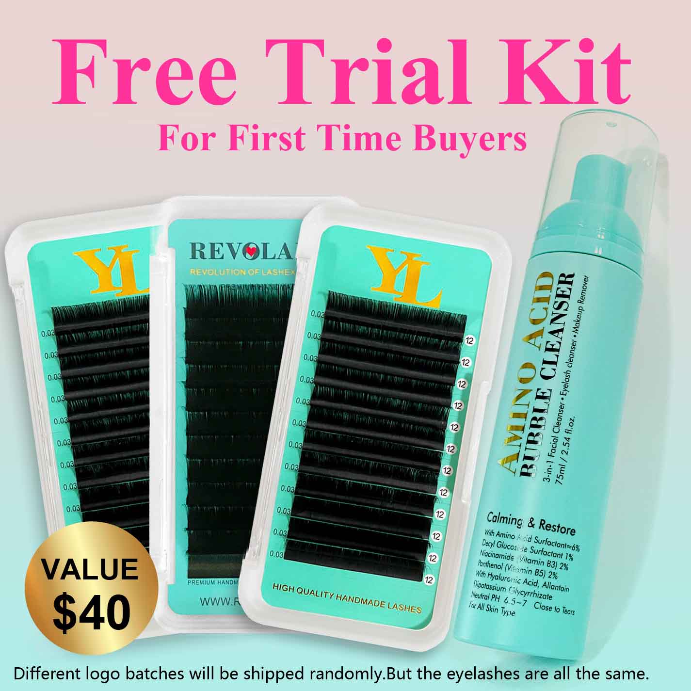 【FREE SAMPLE SET】Cashmere Premium FauxMink Matte Black Lashes 3 Trays + Shampoo 75ml【First-Time Buyer of Our Company ONLY , otherwise we will cancel order without further notice】