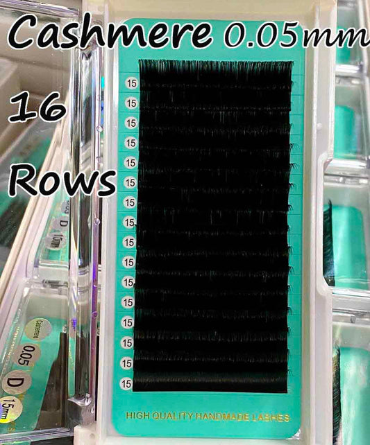 Cashmere Extra Matte Dark Black Lashes 0.05mm【A little sticky root good for pinch-to-fan, not good for dip-glue-to-fan】clearance sale